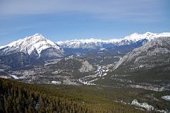 07A Banff Below Cascade Mountain With Bow River, Tunnel Mountain, Mount Aylmer, Lake Minnewanka, Mount Inglismaldie and Mount Girouard From Banff Gondola On Sulphur Mountain In Winter